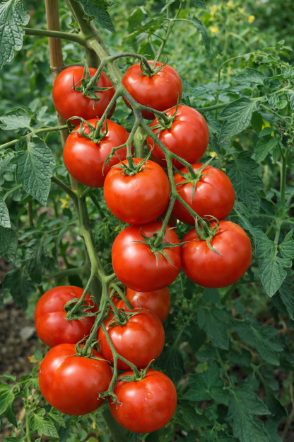 rote tomaten an Strauch hängend